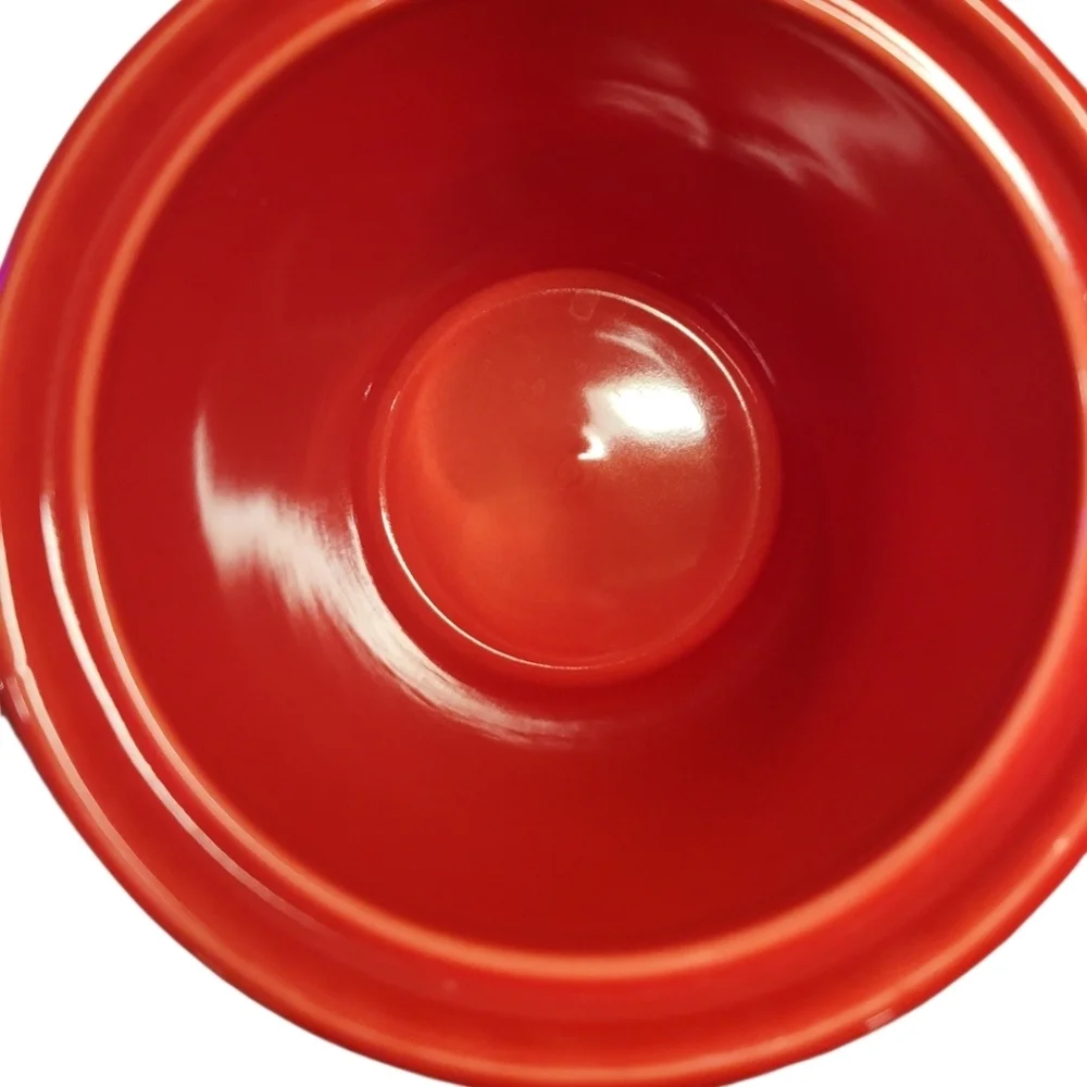 FIESTA MEDIUM pet dog bone CANISTER treat cookie CROCK SCARLET